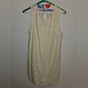 Cream Lace Mini Dress